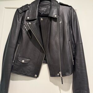 PAIGE Black Leather Biker Jacket